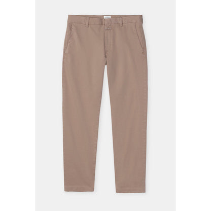 Men's Clifton True Slim Pant in Cashew Cream by Closed Men's, showing the tailored fit and lightweight fabric.
