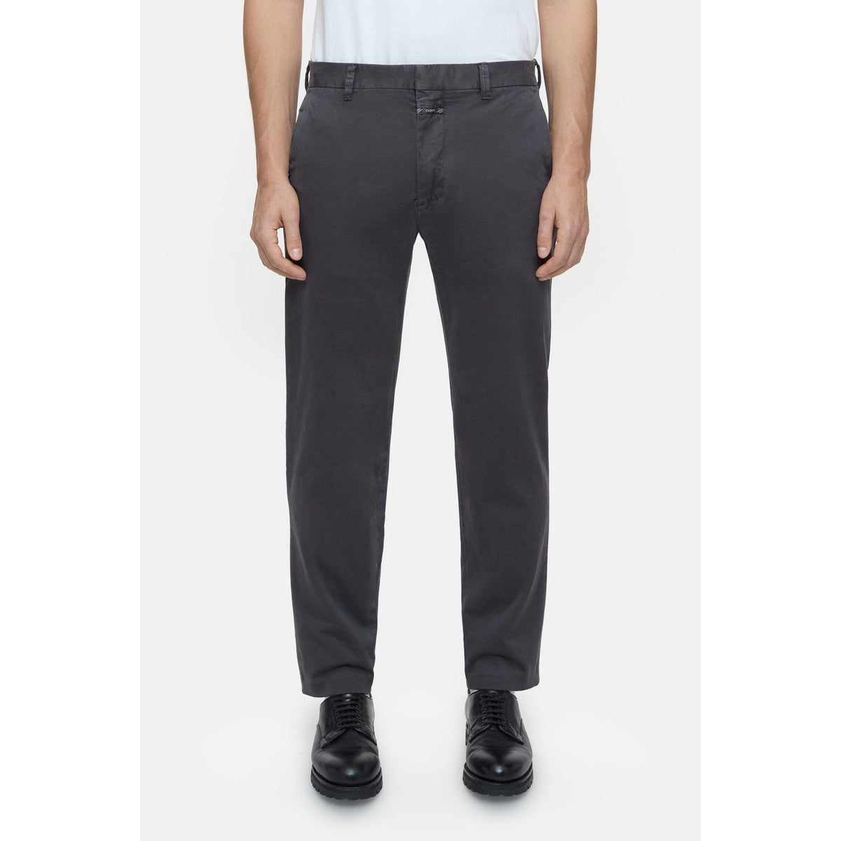 Men's Clifton True Slim Pant in Shadow Blue by Closed Men's, showcasing slim fit design and tailored details.