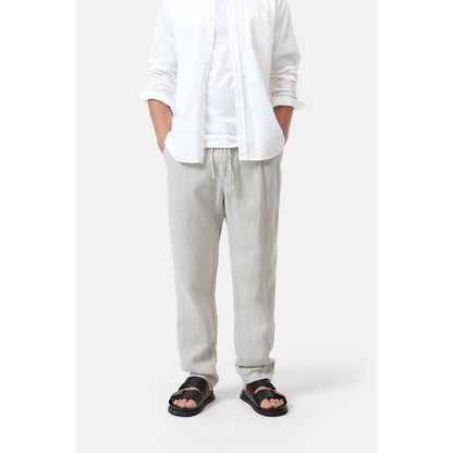Men's Vigo Tapered Regular Pant in Cloud Grey by Closed Men's, showing the relaxed fit and soft fabric detail.