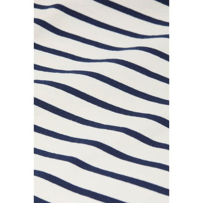 Men's ivory cotton striped T-shirt from Closed Men's, featuring a comfortable fit and classic design.