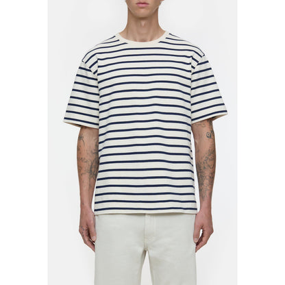 Men's cotton striped ivory T-shirt by Closed Men's, featuring a classic crew neck and casual fit.