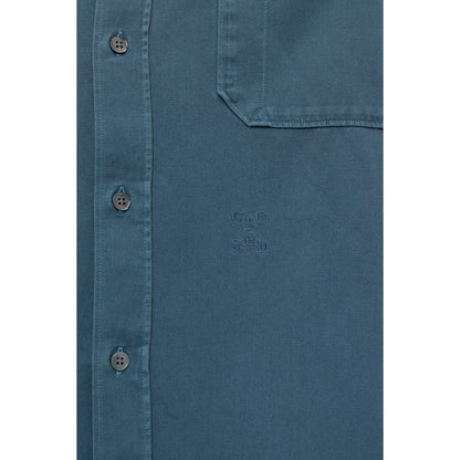 Men's formal army shirt in graphite blue by Closed Men's, shown with collar and button details on a plain background.