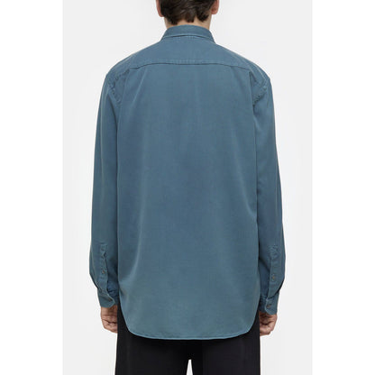 Men's formal army shirt in graphite blue, made by Closed Men's, with a tailored fit and button-down collar.