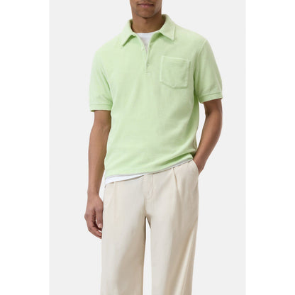 Men's polo collar shirt in Bud Green by Closed Men's, featuring a classic fit and soft cotton fabric.