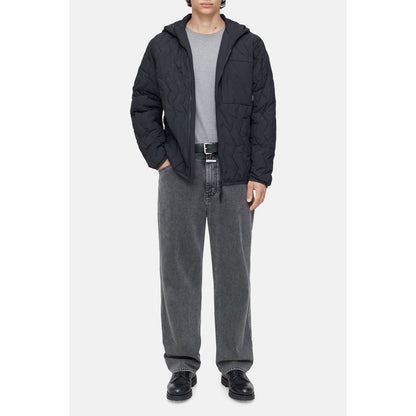 Men's black quilted jacket by Closed Men's, featuring a padded design and front zipper, suitable for cold weather.