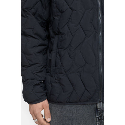 Men's black quilted jacket by Closed Men's, featuring a padded design, stand collar, and zip closure for stylish warmth.
