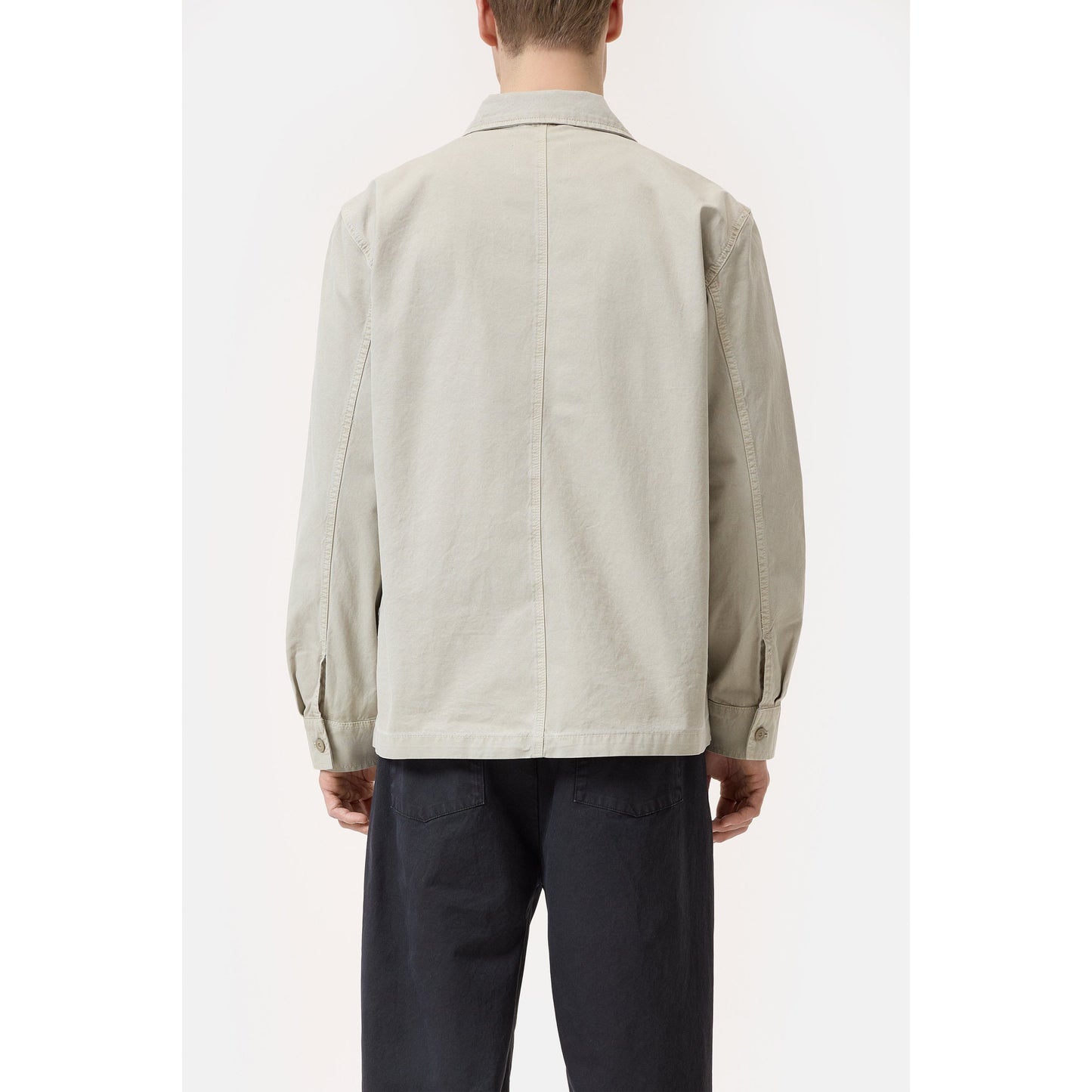 Beige men's shirt with zipper detail by Closed Men's, made from flax fabric, casual and stylish for everyday wear.