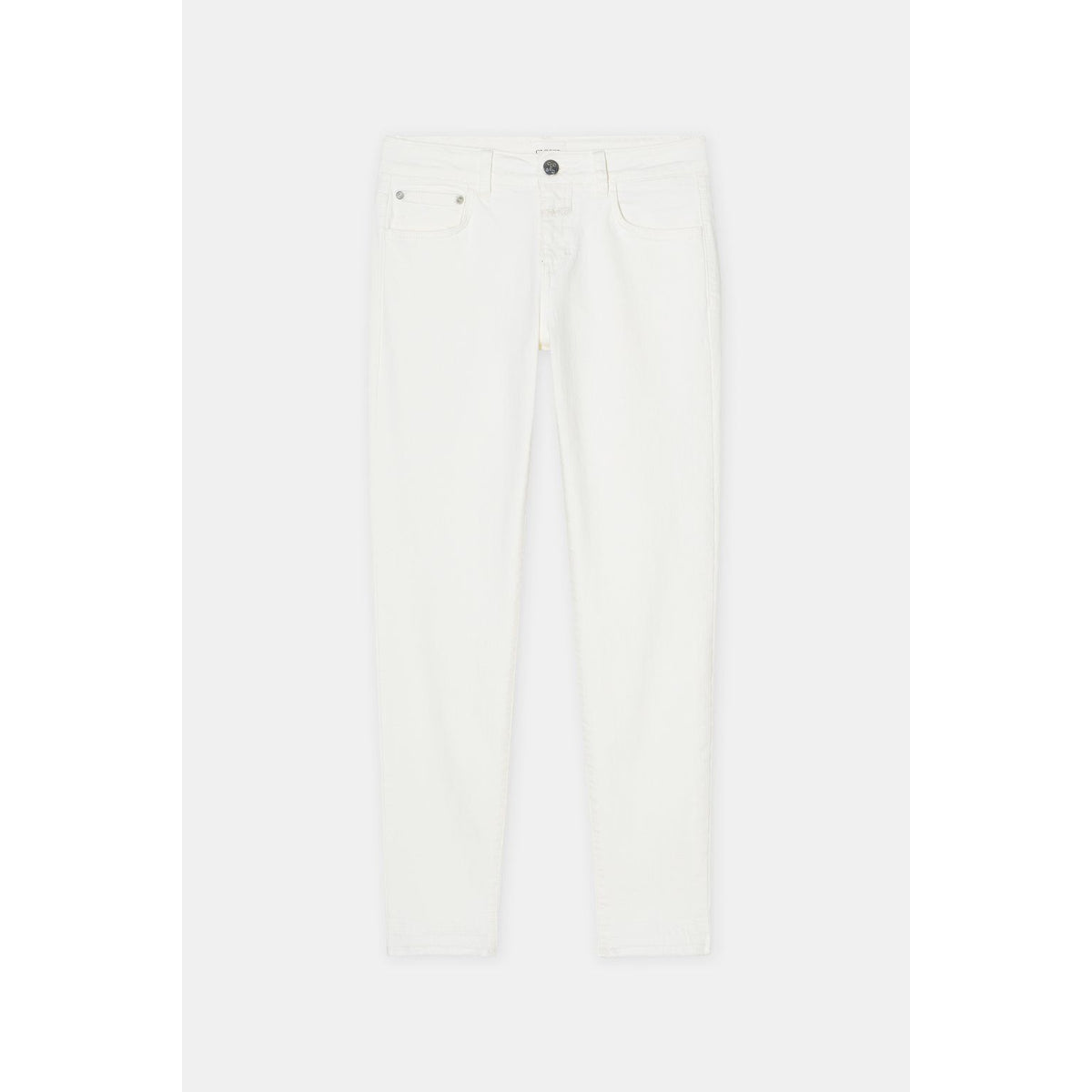Women's ivory Baker Power Stretch Skinny Jeans by Closed Women's, showcasing a fitted denim style with a high waist and stretch fabric.