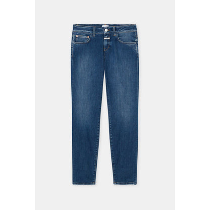Women's Baker Skinny Jean by Closed in dark blue denim, fitted style, with classic five-pocket design and slim fit silhouette.