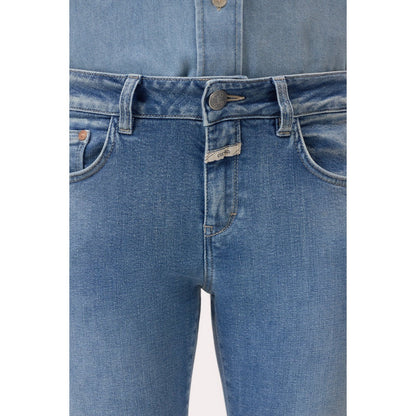 Women's Baker Stretch Skinny Jean in mid blue by Closed Women's, showcasing a fitted denim style with classic five-pocket design.