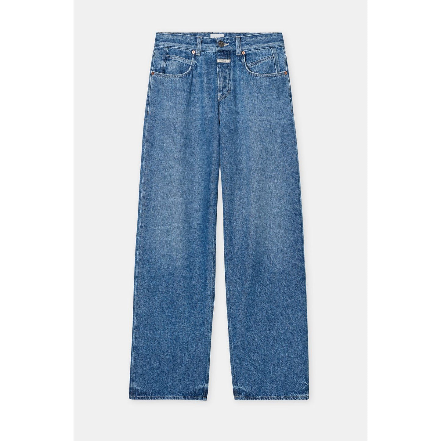 Women's Nikka Wide Jeans in mid blue from Closed, featuring a relaxed fit and classic denim style.