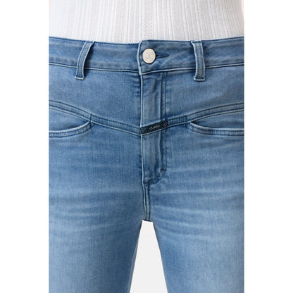 Women's mid blue pedal pusher relaxed jeans by Closed Women's, shown with a casual fit and classic denim style.