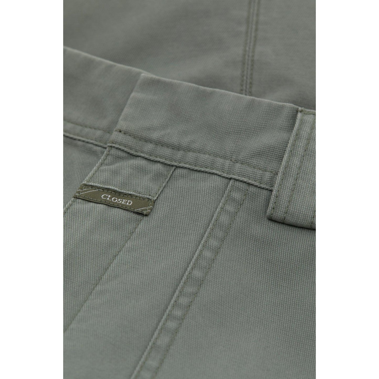 Women's Rhannon Barrel Pants in faded green by Closed, featuring a relaxed fit and stylish design, shown in the product image.