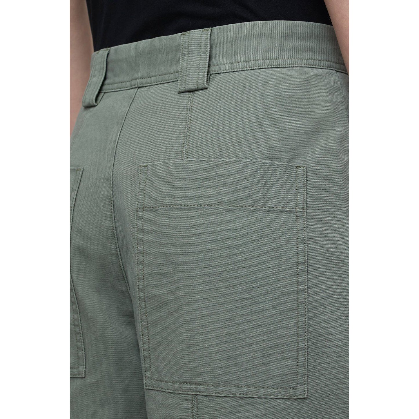 Women's Rhannon Barrel Pants in faded green by Closed, featuring a relaxed fit and stylish design.