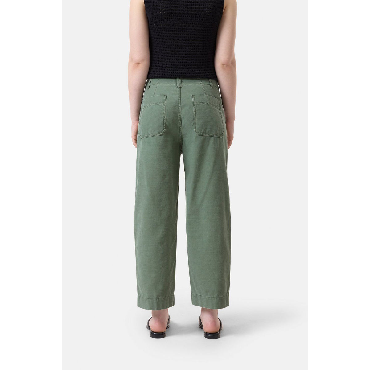 Closed Women's Rovea Relaxed Pants in Matcha Green, made from soft fabric with a comfortable fit and stylish relaxed design.