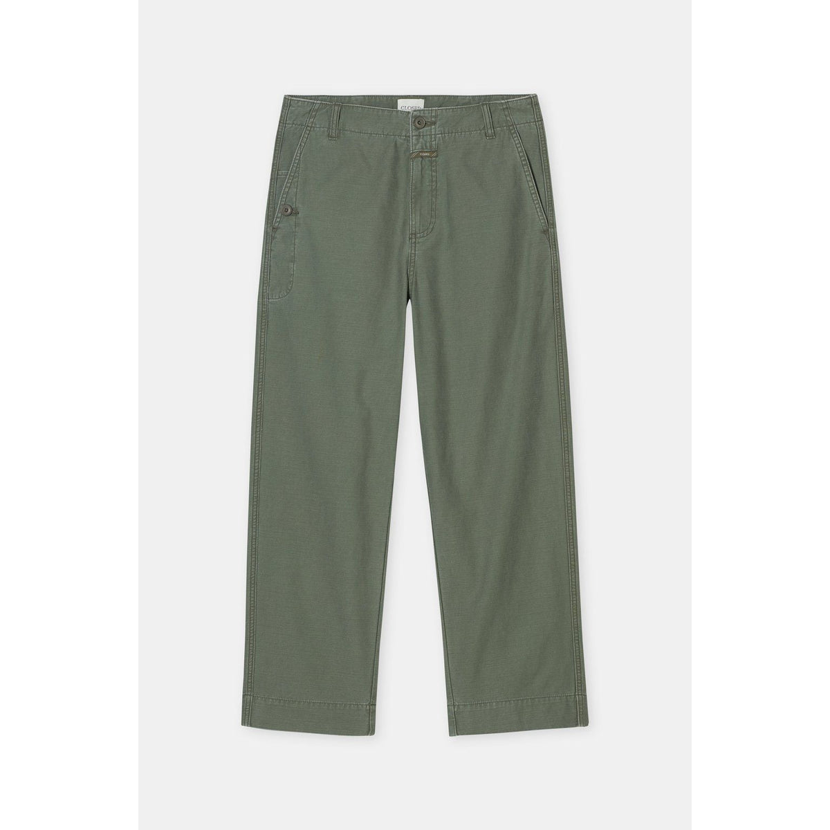 Women's Rovea Relaxed Pants in Matcha Green by Closed, soft fabric, loose fit, and stylish for casual wear.
