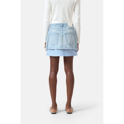 Light blue women's short denim poplin mini skirt by Closed Women's, showcasing its casual fit and stylish design.
