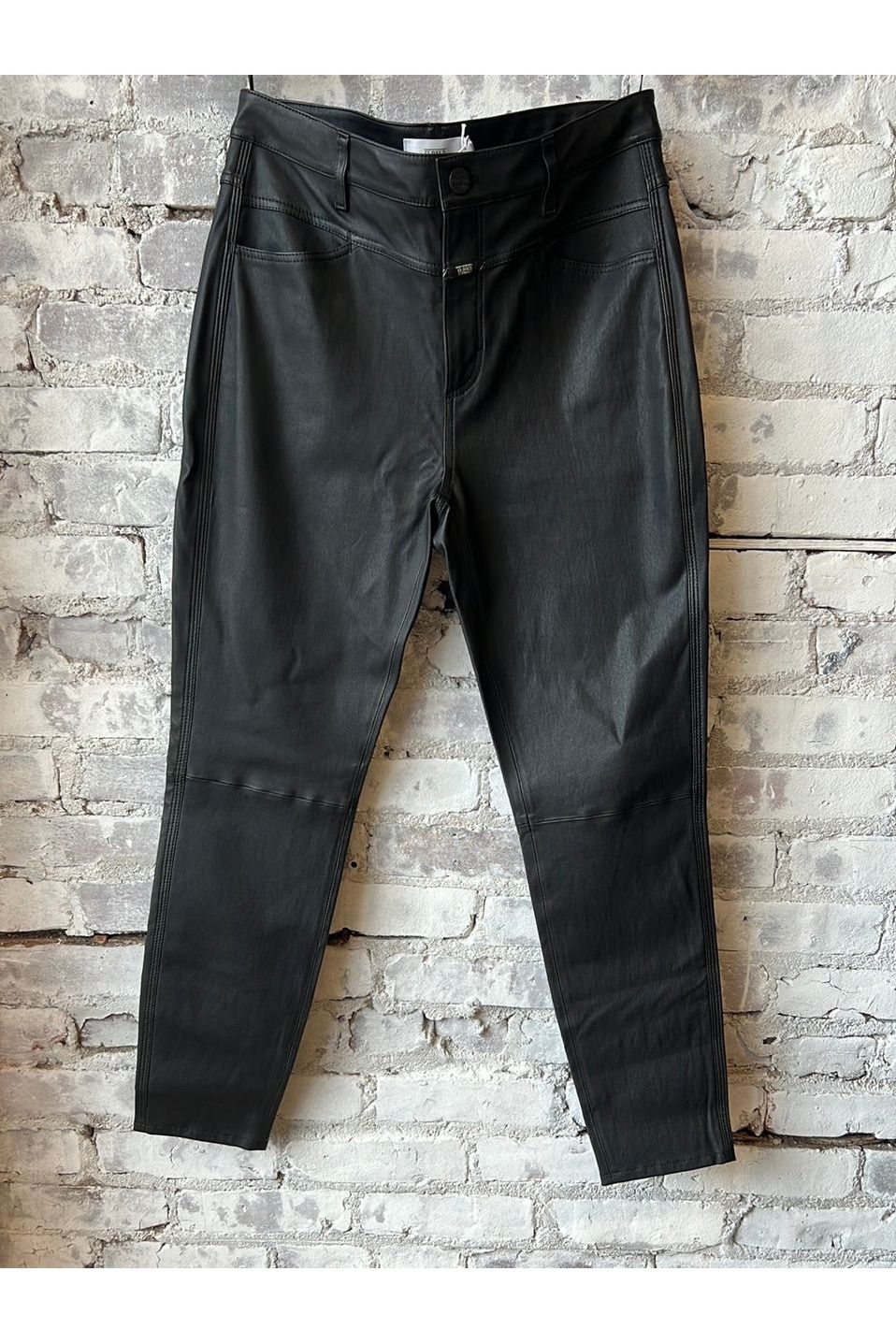 Skinny Pusher Stretch Leather Pants - Black - DUNE + SALT