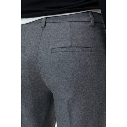 Closed Women's Sonnett Slim Pant in Dark Grey Melange, showing a close-up of the fitted, tapered women's pants fabric and design.