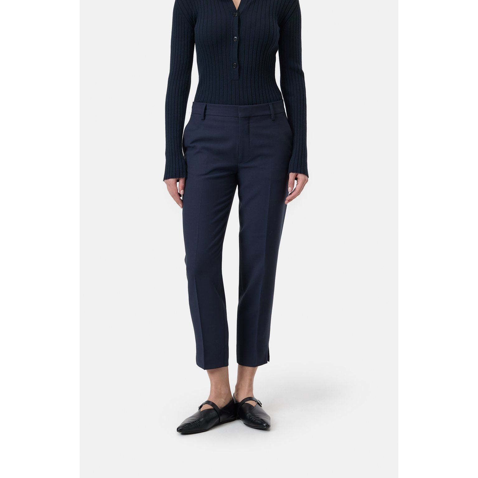 Dark Night color Sonnett Slim Pant for women by Closed Women's, shown in a sleek, fitted style with a smooth fabric finish.