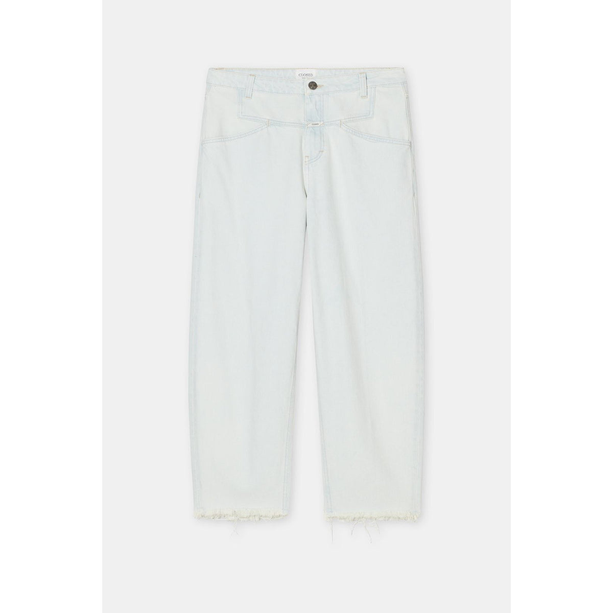 Closed Women's Stover-X Comfort Stretch Relaxed Jean in extreme light wash, featuring a relaxed fit and comfortable stretch fabric.