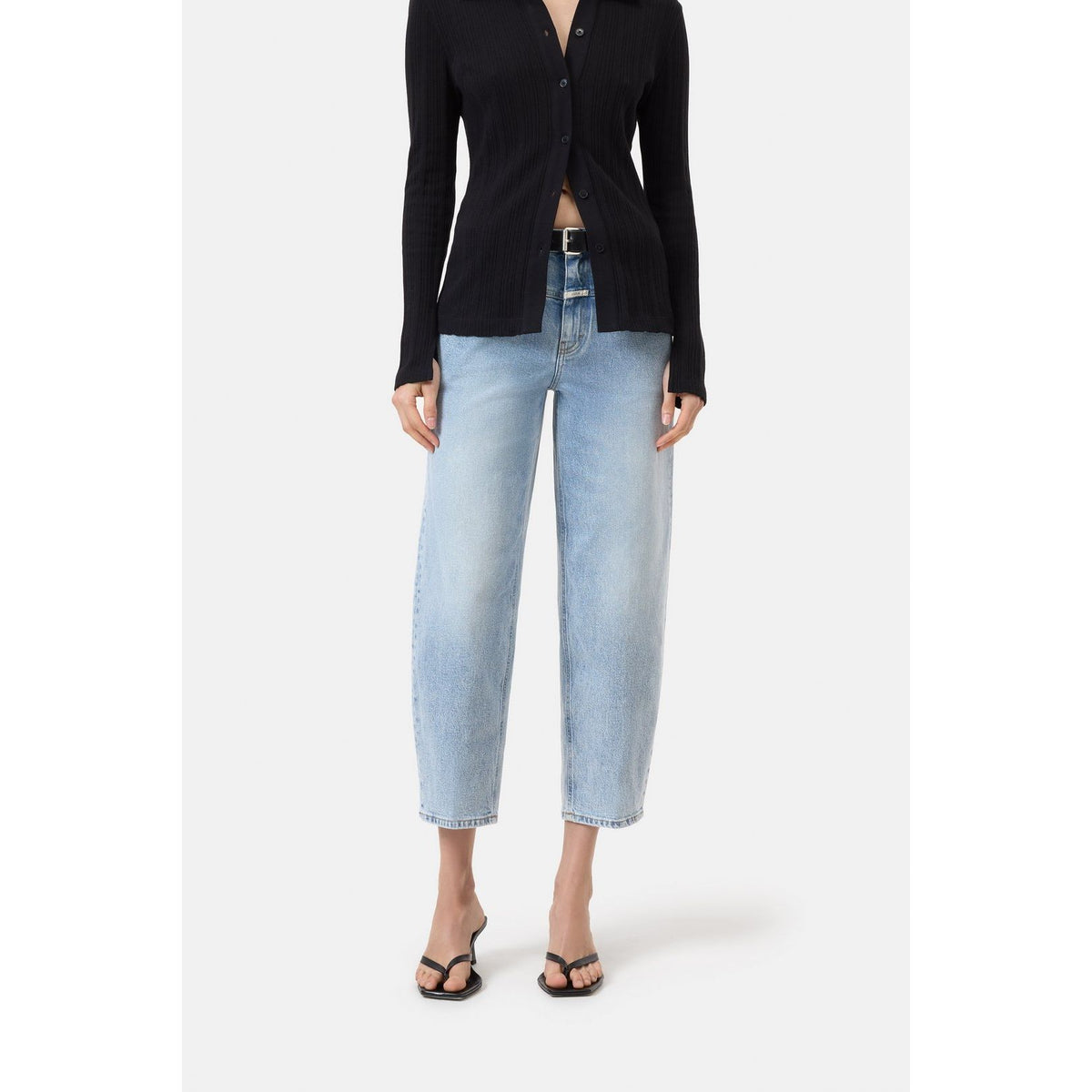 Light blue Women's Stover-X Comfort Stretch Relaxed Jean by Closed Women's, showing a relaxed fit denim with classic stitching.