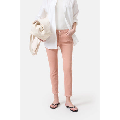 Closed Women's Baker Power Stretch Jeans in terracotta rose, showcasing the fitted, stretchy denim design and classic five-pocket style.