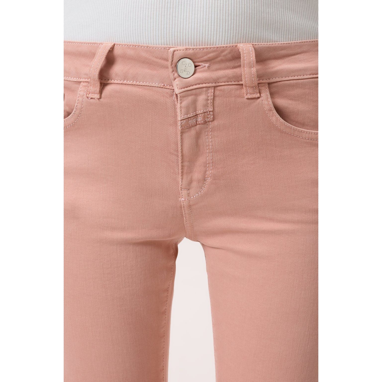 Women's Baker Power Stretch Jeans in terracotta rose by Closed, featuring slim fit and stretch fabric for comfortable style.