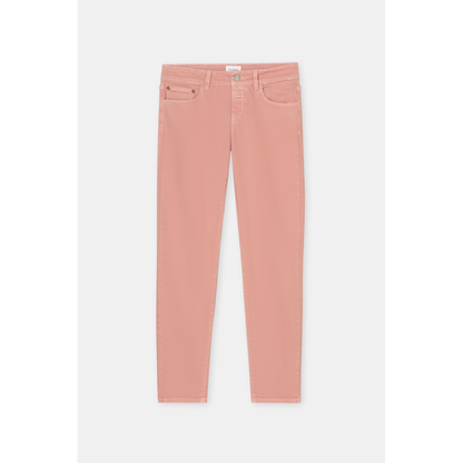 Closed Women's Baker Power Stretch Jeans in terracotta rose, showcasing the fitted, stretchy denim fabric and stylish color.