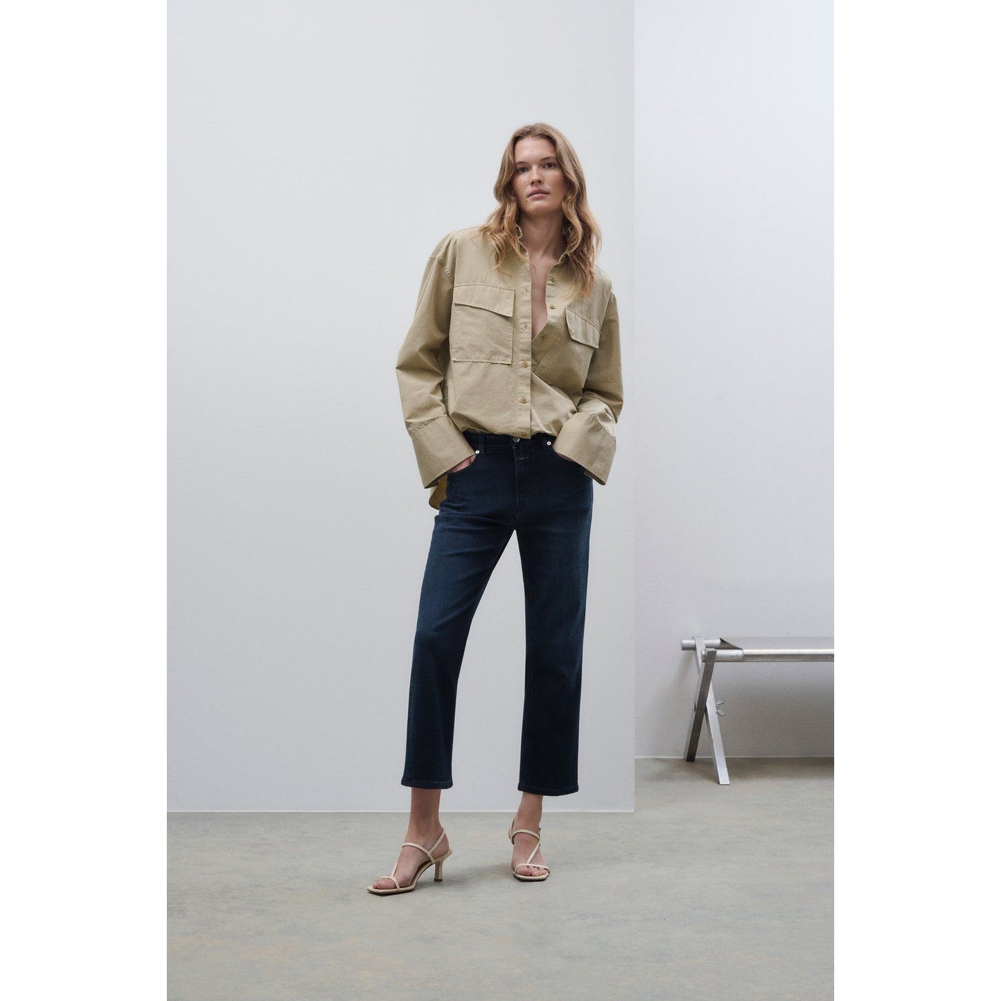Women’s Milo Comfort Stretch Straight Jean by Closed in blue and black denim, featuring a classic fit and modern style.