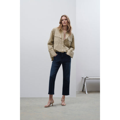 Women’s Milo Comfort Stretch Straight Jean by Closed in blue and black denim, featuring a classic fit and modern style.