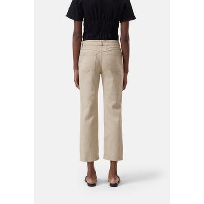 Women's Milo Cotton Linen Straight Pants in soft beige by Closed Women's, shown in natural fabric and relaxed fit.