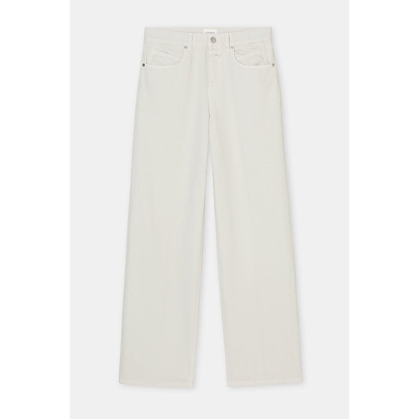 Women's Nikka Wide Jean in Stone Beige by Closed, showcasing the relaxed fit and stylish denim fabric.