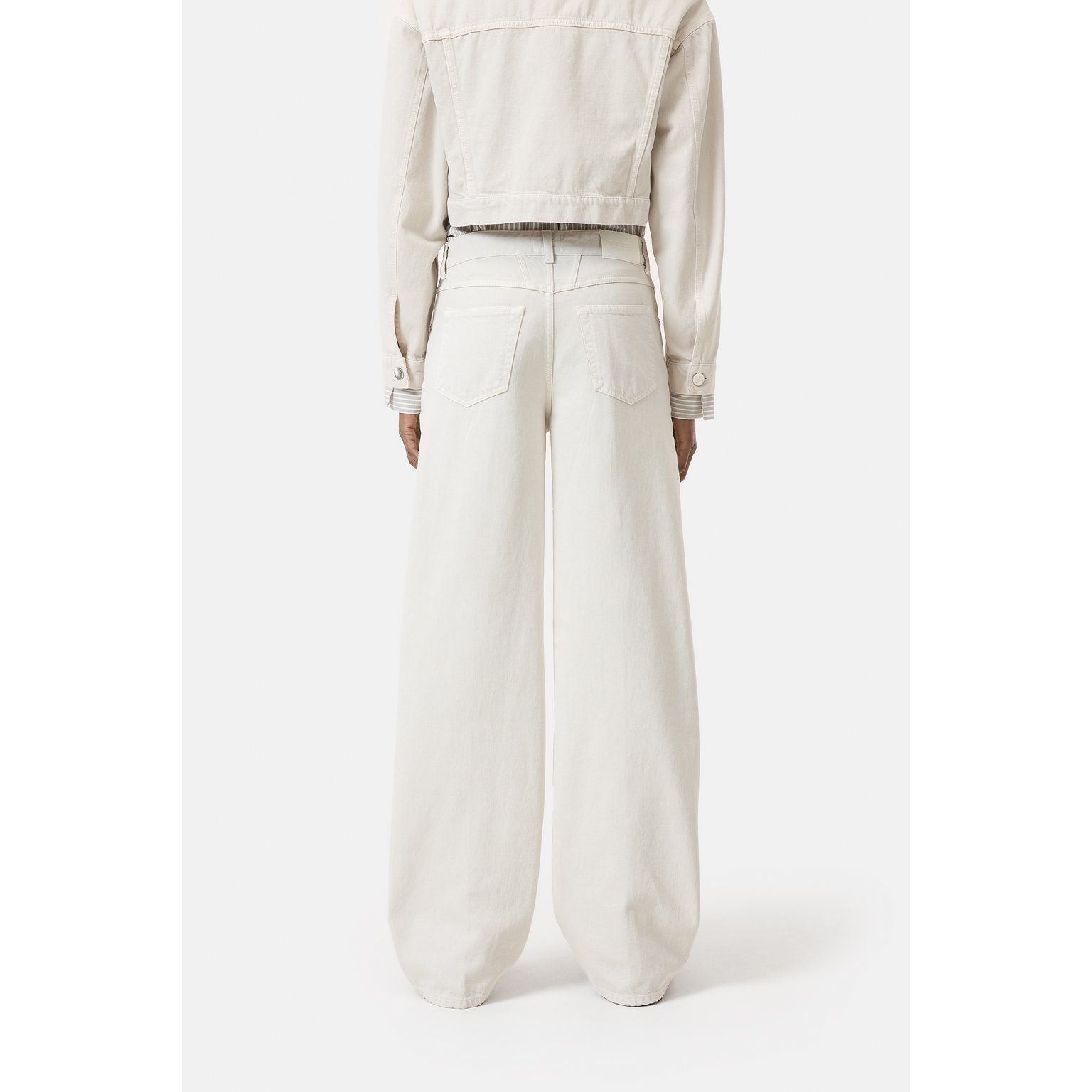 Closed Women's Nikka Wide Jean in stone beige, stylish women's denim with a relaxed fit and classic wide-leg silhouette.