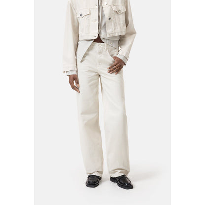 Nikka Wide Jean in stone beige for women by Closed Women's, featuring a relaxed fit and classic denim texture.