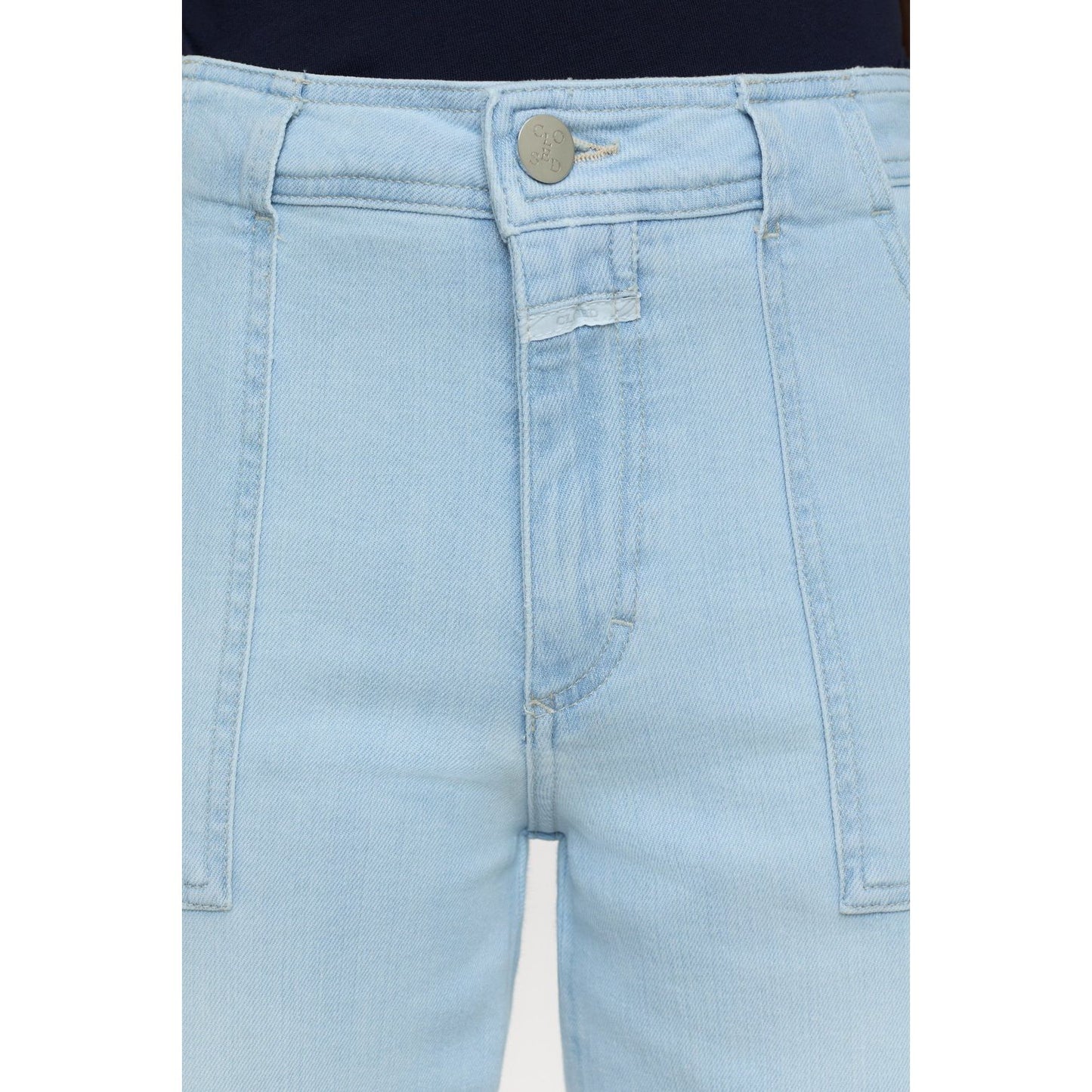 Light blue women's Aria Slim Jeans by Closed Women's, showing fitted denim with classic five-pocket design.