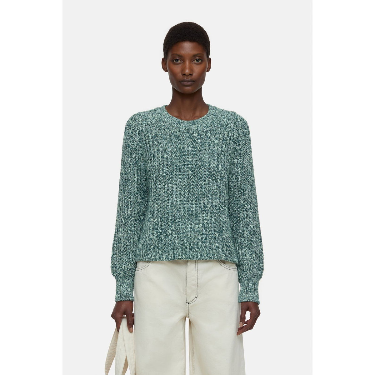 Women's Mouliné Knitted Jumper in Midnight Lake by Closed, featuring a cozy, textured knit design in deep blue.