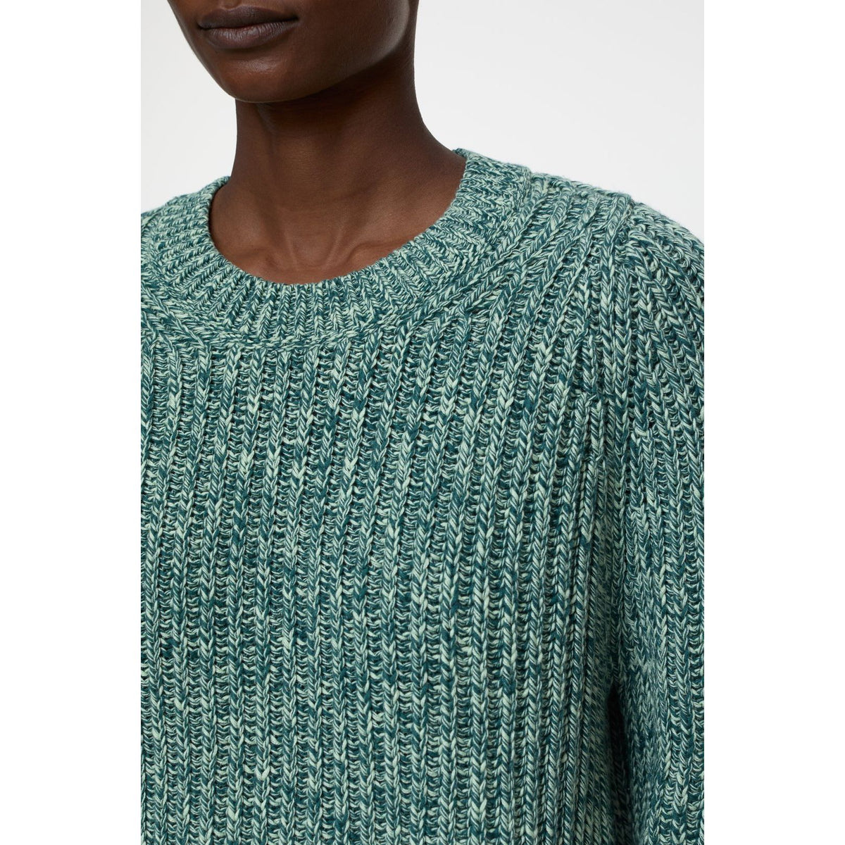 Women's Mouliné knitted jumper in midnight lake color by Closed Women's, featuring a cozy, textured knit design.