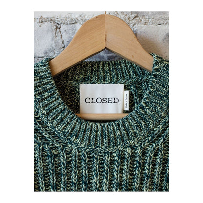 Closed Women's Mouliné knitted jumper in Midnight Lake green, featuring a cozy, textured knit design.