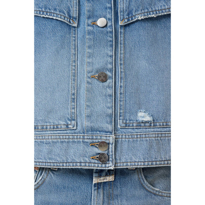 Women's mid blue denim jacket by Closed Women's, stylish 33° denim jacket shown in the image.