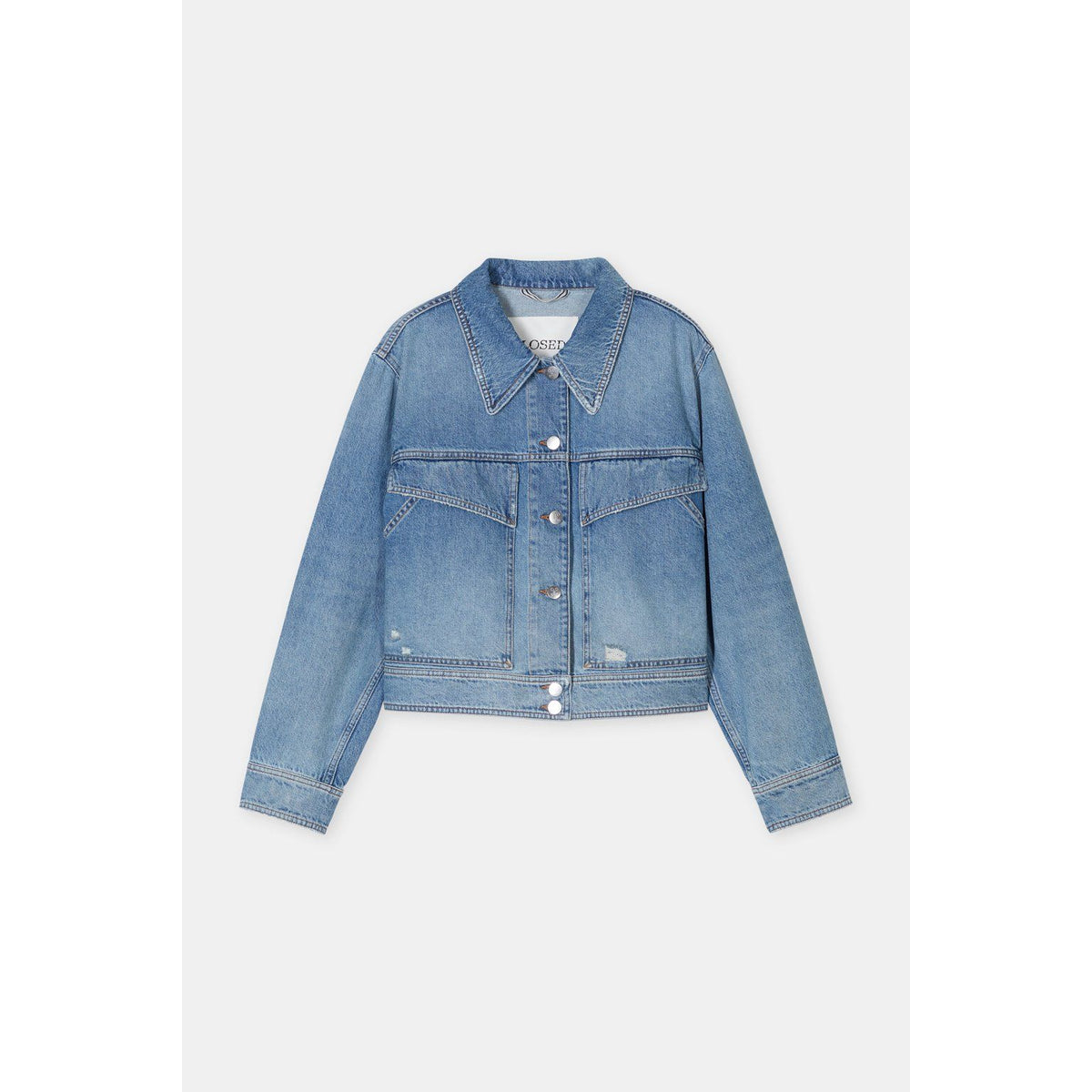 Women's 33° Mid Blue Denim Jacket by Closed Women's, featuring classic style and durable denim fabric.