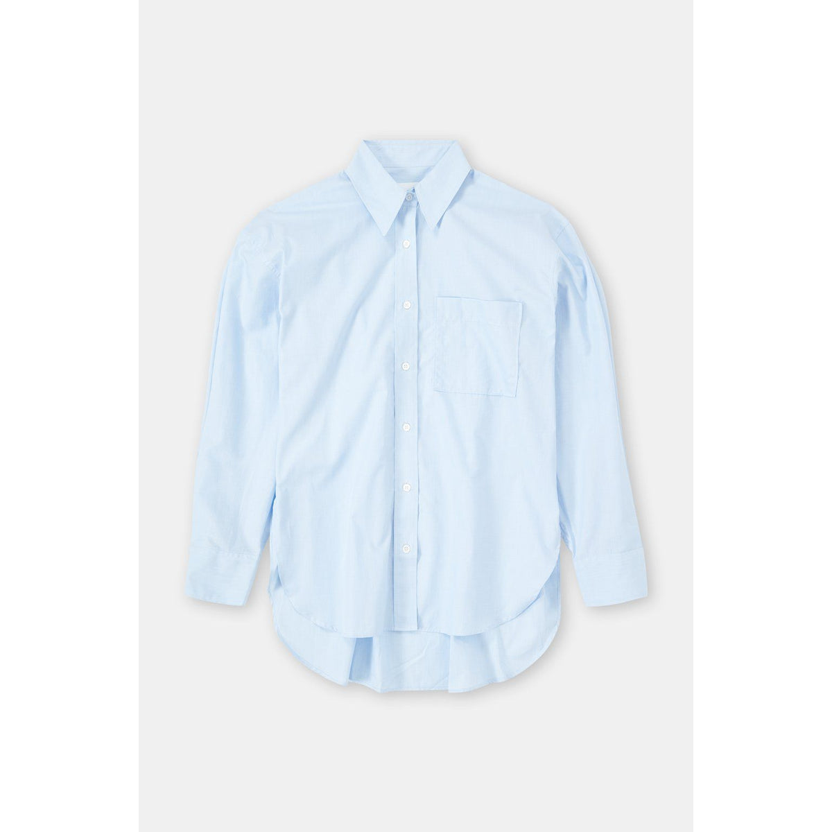 Women's Lazio Blue Cotton Shirt Blouse by Closed, featuring a classic fit, long sleeves, and button-front design.