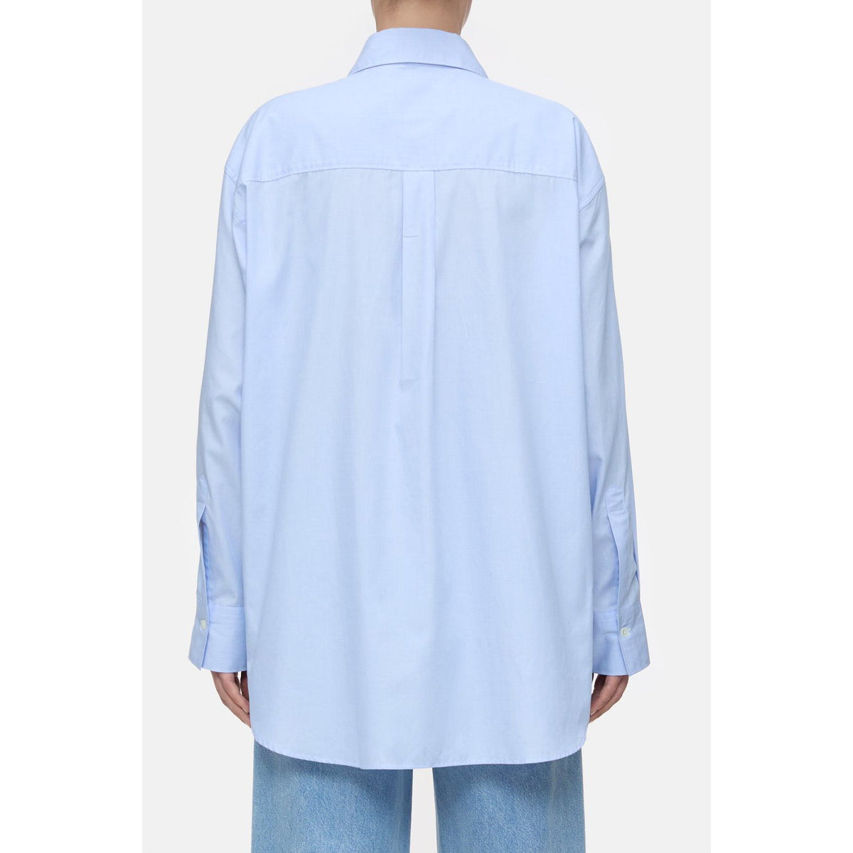 Women's Lazio Blue cotton blouse from Closed Women's, featuring a stylish, relaxed fit with button details and classic collar.