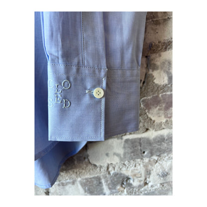 Women's cotton blouse in Lazio Blue by Closed, featuring a relaxed fit, long sleeves, and a classic button-up design.