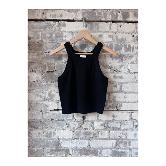 Cropped Racer Top - Black - DUNE + SALT