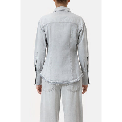 Light grey women's denim shirt by Closed Women's, showing button-up front and classic collar, casual style.