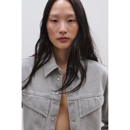 Light grey women's denim shirt by Closed Women's featuring classic denim fabric and a stylish, casual fit.