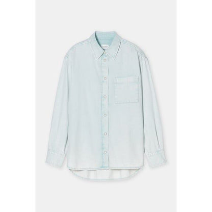 Women's washed out blue denim shirt by Closed Women's, featuring classic button-up style and casual fit.