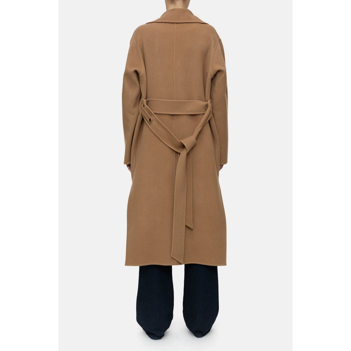 Women's DoubleFace coat in Biscotti Brown by Closed, showcasing a stylish, warm winter outerwear with a soft, textured finish.