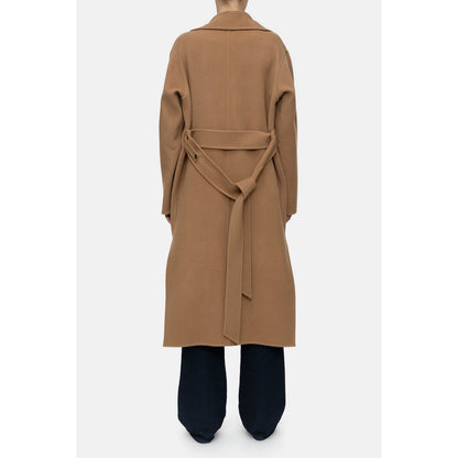 Women's DoubleFace coat in Biscotti Brown by Closed, showcasing a stylish, warm winter outerwear with a soft, textured finish.